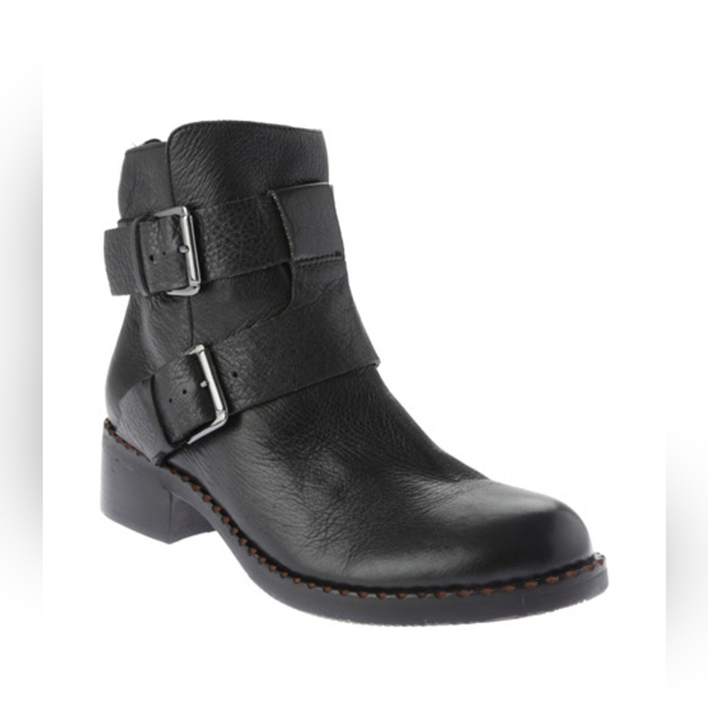 Gentle Souls By Kenneth Cole Best Of Moto Leather Ankle Black Booties Size 6.5